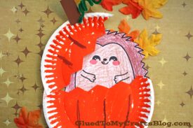 Paper Plate Hedgehog In Pumpkin Craft