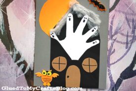 Handprint Ghost In Haunted House - Kid Craft