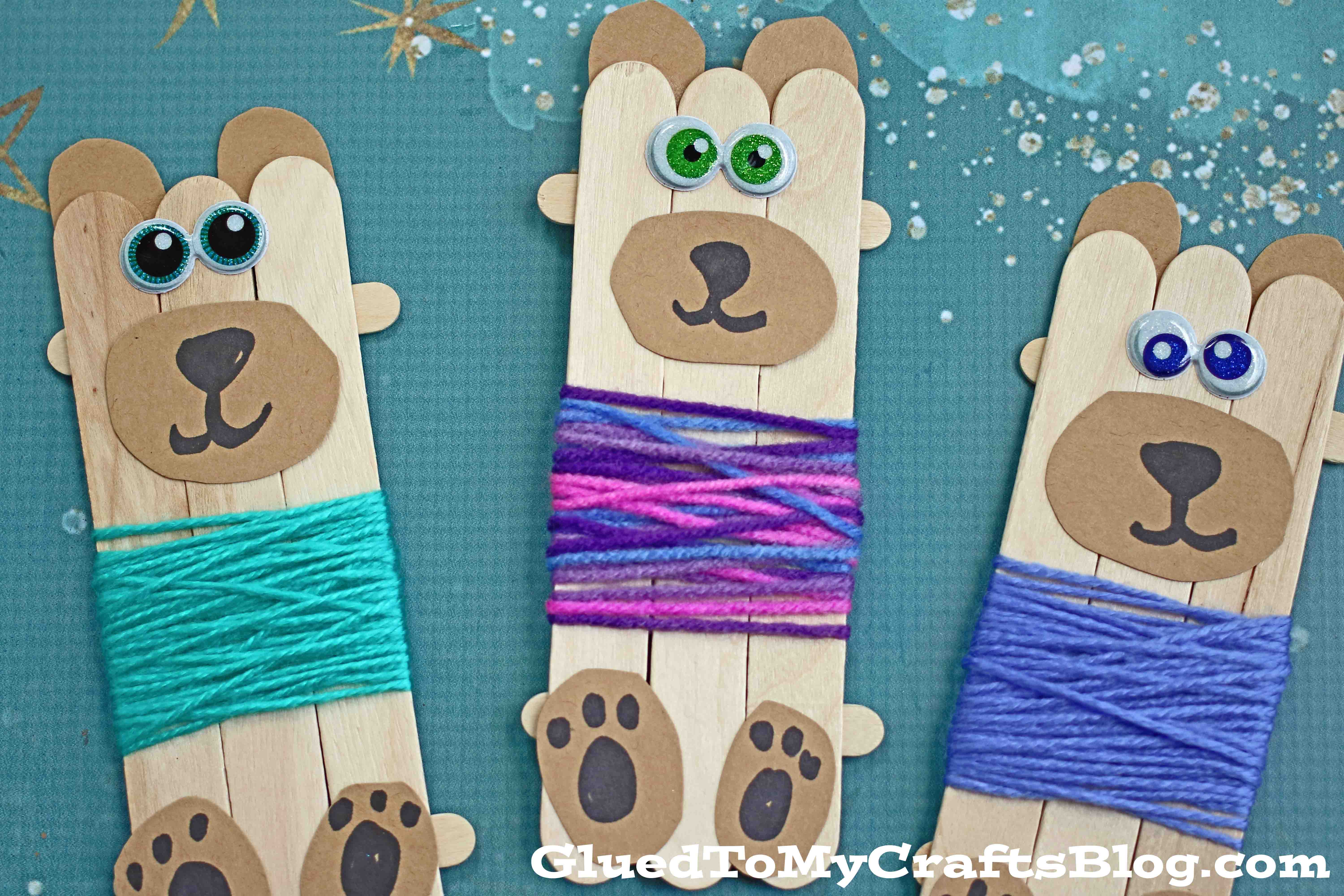 Popsicle Stick Bears In Sweaters - Kid Craft