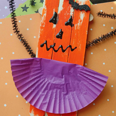Popsicle Stick Jack-O-Lantern Ballerinas
