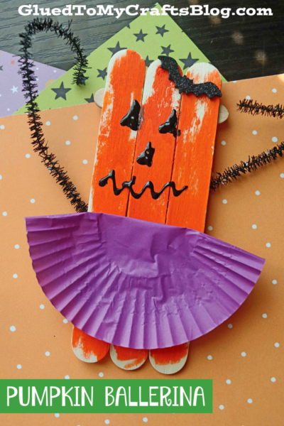 Popsicle Stick Jack-O-Lantern Ballerinas