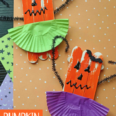 Popsicle Stick Jack-O-Lantern Ballerinas