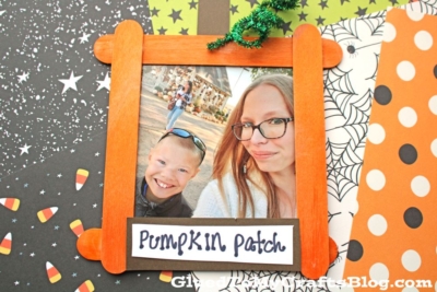 Popsicle Stick Pumpkin Patch Picture Frame