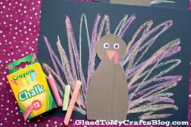 Paper Chalk Art Turkey - Kid Craft
