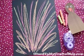 Paper Chalk Art Turkey - Kid Craft