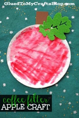 Coffee Filter Apple - Fall Kid Craft