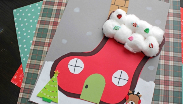 Mixed Media Christmas Stocking House