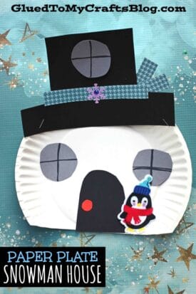 Paper Plate Snowman House - Kid Craft
