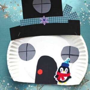 Paper Plate Snowman House - Kid Craft