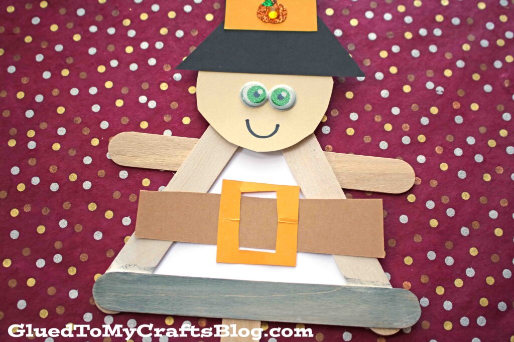 Popsicle Stick Pilgrim Puppet - Kid Craft