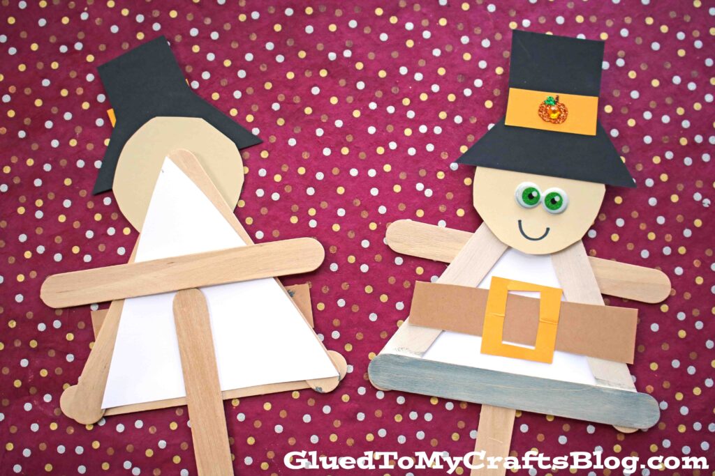 Popsicle Stick Pilgrim Puppet - Kid Craft