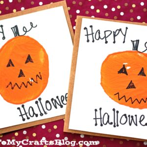 Potato Stamped Pumpkin Cards