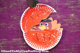 Paper Plate Turkey Hiding In Pumpkin - Kid Craft