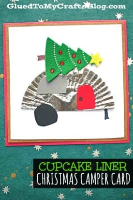 Cupcake Liner Christmas Camper Cards