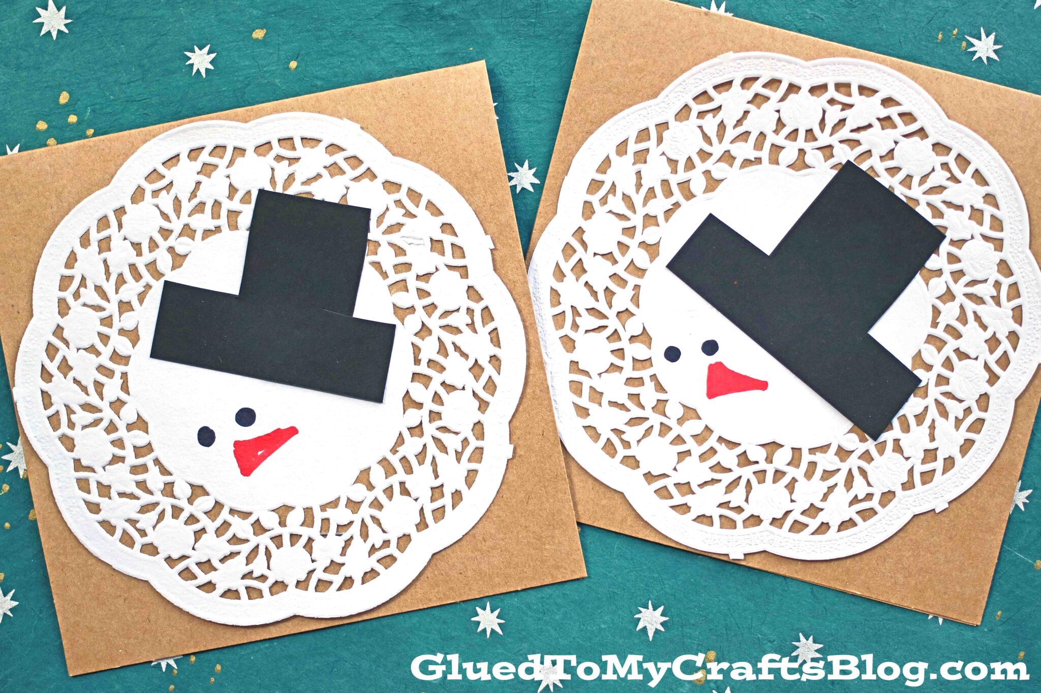 Paper Doily Melted Snowman Card