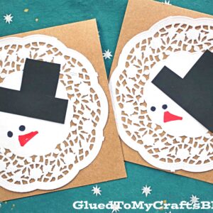 DIY Paper Doily Melted Snowman Card