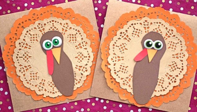 Paper Doily Turkey Cards - Thanksgiving Craft