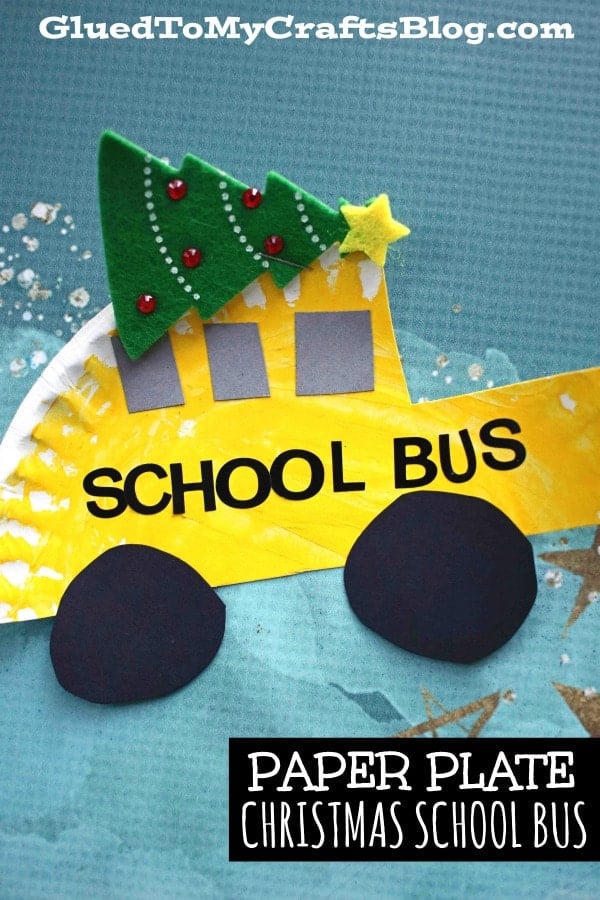 Paper Plate Christmas School Bus - Kid Craft