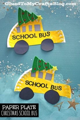 Paper Plate Christmas School Bus - Kid Craft
