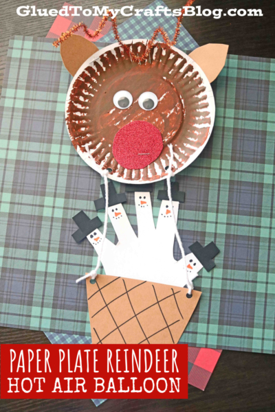 Paper Plate Reindeer Hot Air Balloon
