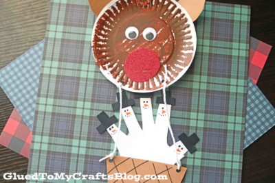 Paper Plate Reindeer Hot Air Balloon