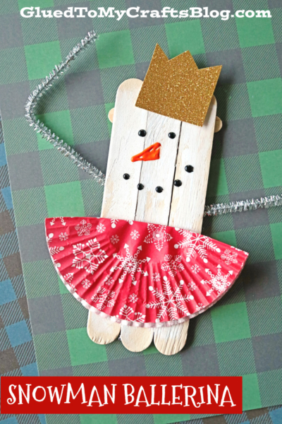 Craft Stick Snowman Ballerina Puppets