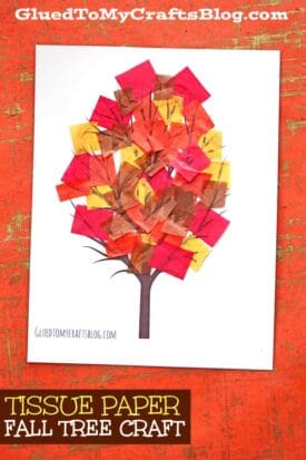 Tissue Paper Fall Tree - Kid Craft