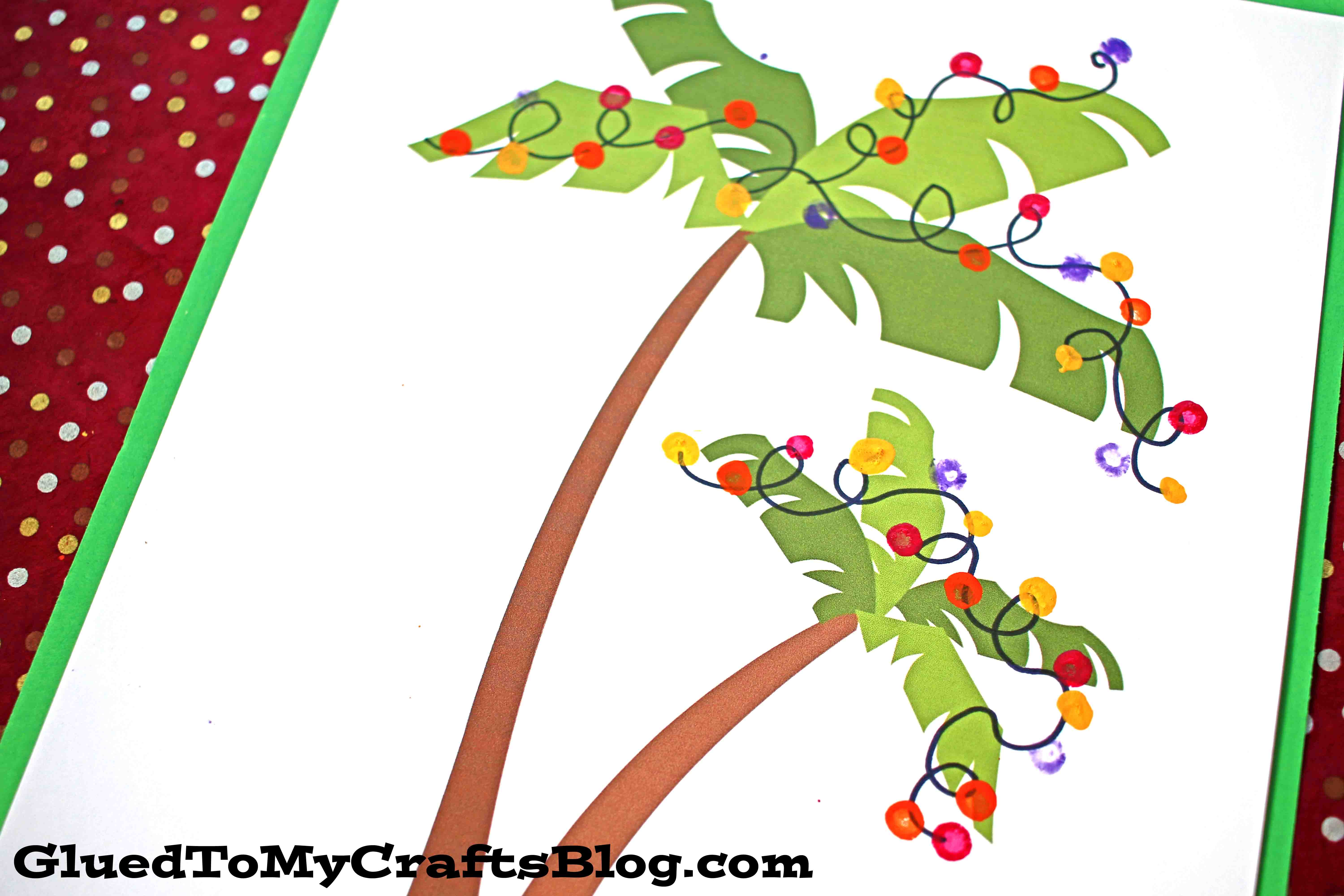 QTip Painted Christmas Palm Trees