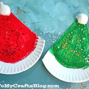 SUPER EASY Paper Plate Santa & Elf Hat Craft Idea
