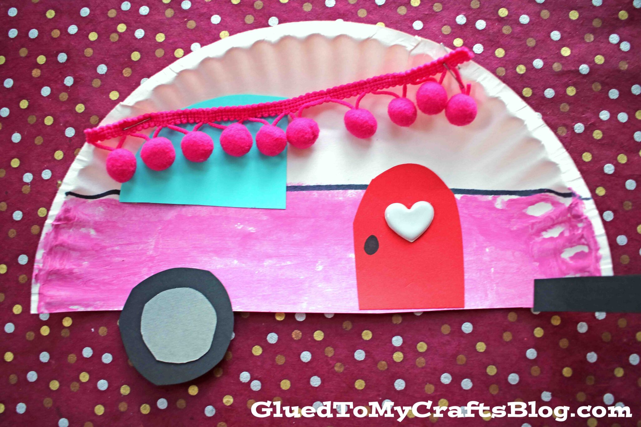 Paper Plate Valentine Camper Craft