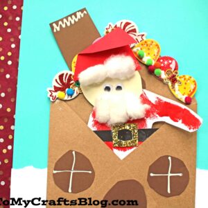Paper Santa's Gingerbread House - Kid Craft Idea