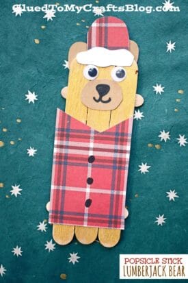 Popsicle Stick Lumberjack Bear - Kid Craft