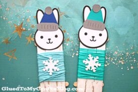 Winter Craft For Kids - Popsicle Stick Snow Bunny
