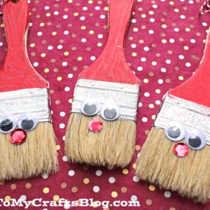 DIY Paint Brush Santa Ornament Craft Idea