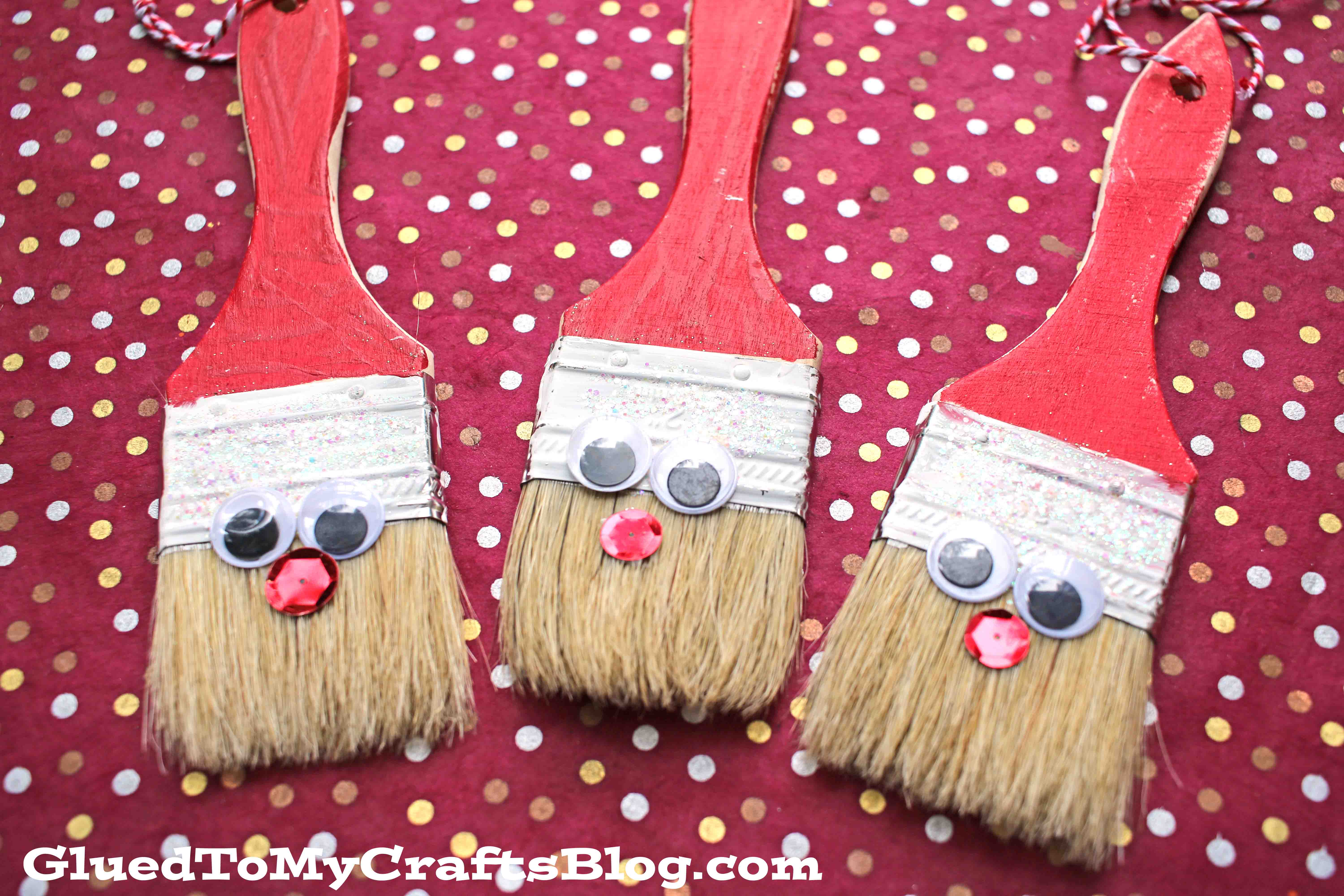 Paint Brush Santa Ornament