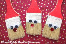 DIY Paint Brush Santa Ornament Craft Idea