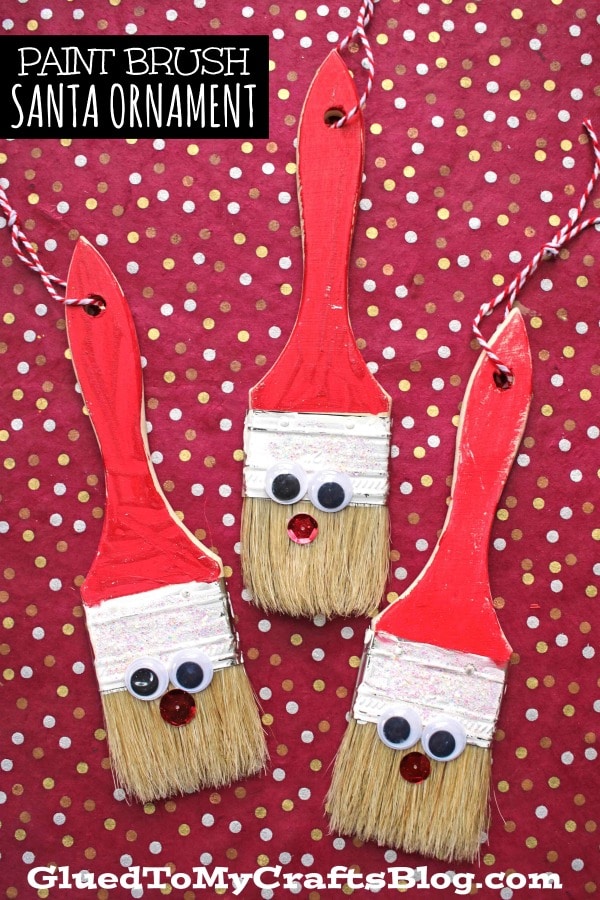 Paint Brush Santa Ornament