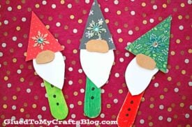 Christmas Gnome Scoop Stick Puppets - Kid Craft