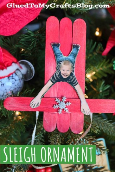 Popsicle Stick Sleigh Ornament