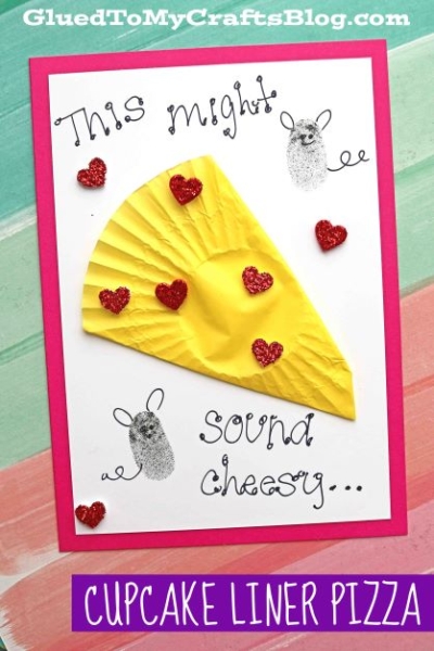 Cupcake Liner Cheesy Valentine Card