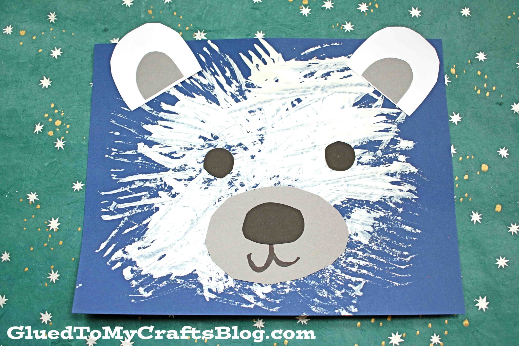 Fork Painted Polar Bear Kid Craft Glued To My Crafts