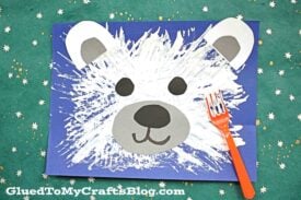 Fork Painted Polar Bear - Kid Craft
