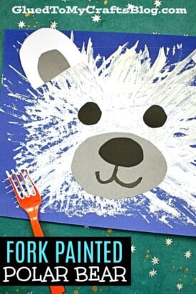 Fork Painted Polar Bear Craft