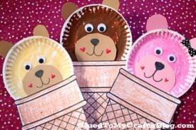 Plate Plate Ice Cream Cone Bear - Kid Craft