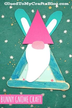 Popsicle Stick Easter Bunny Gnome - Kid Craft For Spring