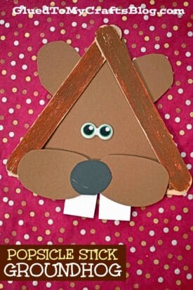 Popsicle Stick Groundhog - Kid Craft Idea