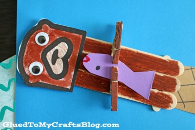 Popsicle Stick Otter Craft Idea For Kids
