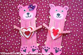 Popsicle Stick Valentine Bear - Kid Craft