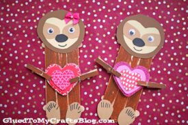 Popsicle Stick Valentine Sloth - Kid Craft