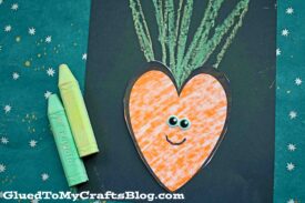 Paper & Chalk Art Carrot - Spring Kids Craft Idea